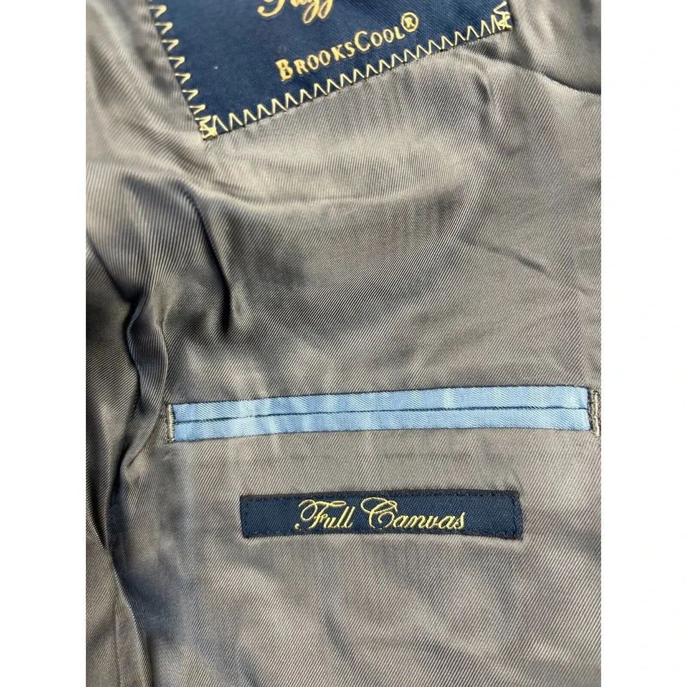 Brooks Brothers Suit 38 Regular Regent Fit Explorer Blazer Stripe‎ Gray Blue NWT